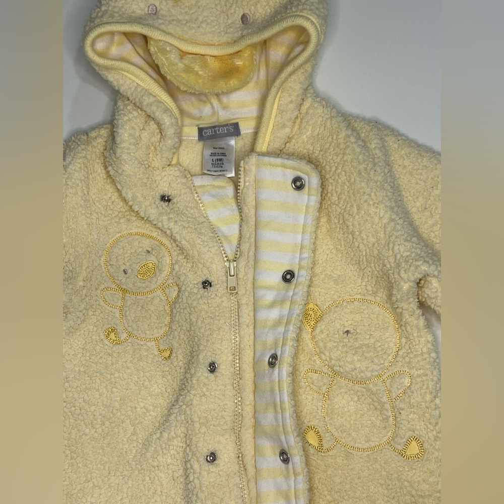 2/$15 ⭐️ Vintage Carters Gender Neutral Pale Yellow Duckie Bunting Size L (9 M)